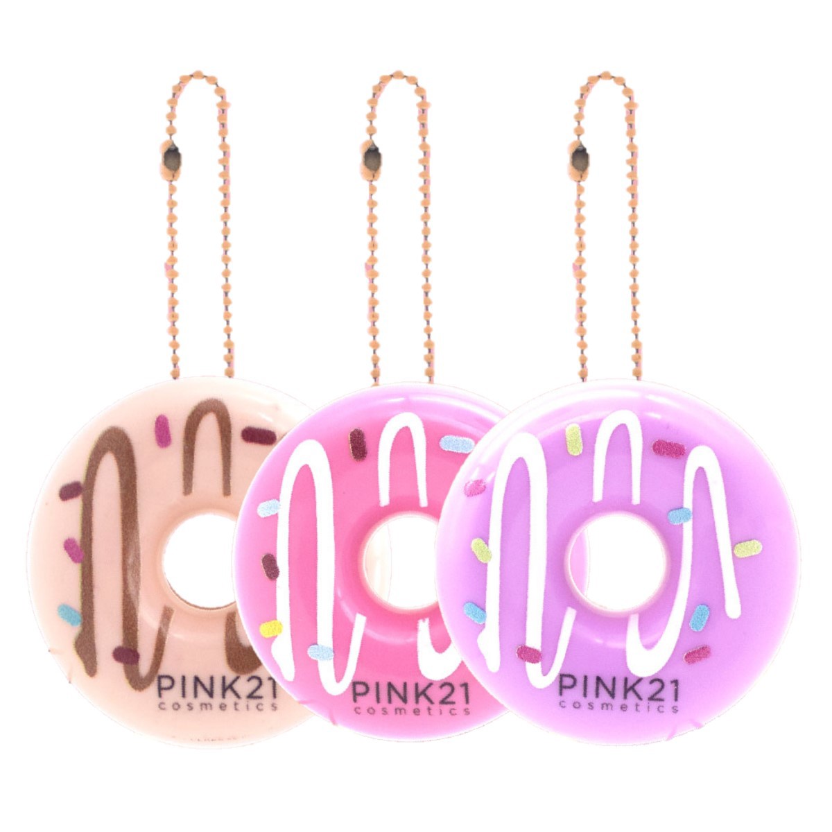 Pink 21 - Lip Balm Donut Lover Chaveiro CS5027 - 24 Und