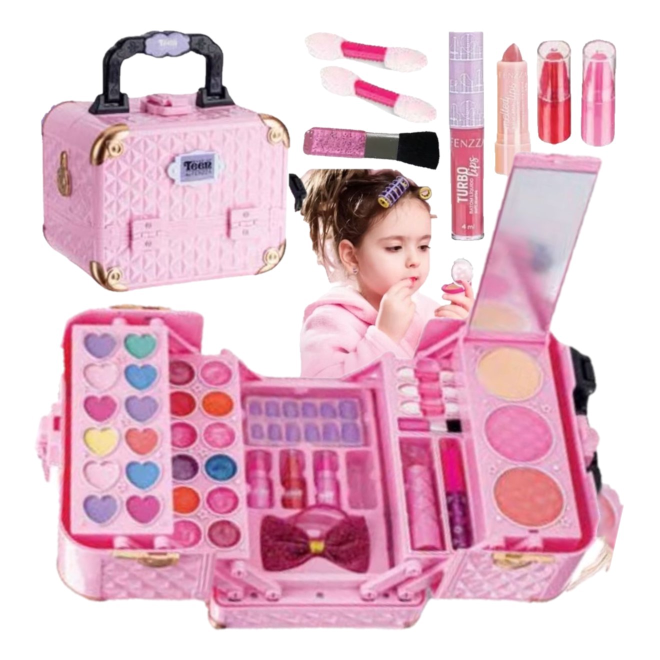 Fenzza - Maleta de Maquiagem Infantil Sonhos Teen - 03 Kits