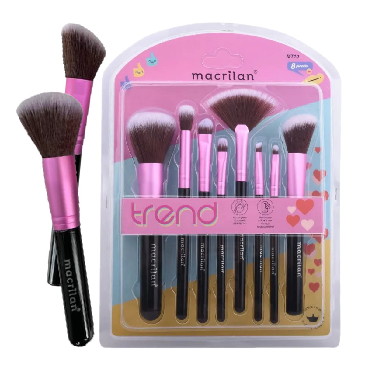 Macrilan - Kit 8 Pinceis Trend MT10 - Distribuidora JCF: Maquiagem