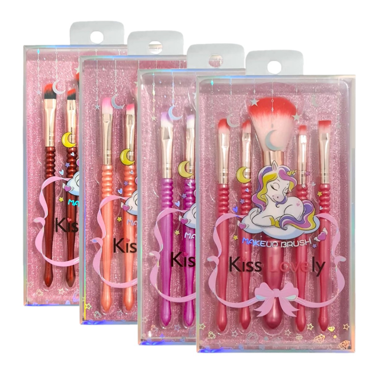 Kiss Lovely - Kit Pinceis de Maquiagem Unicornio BKT487