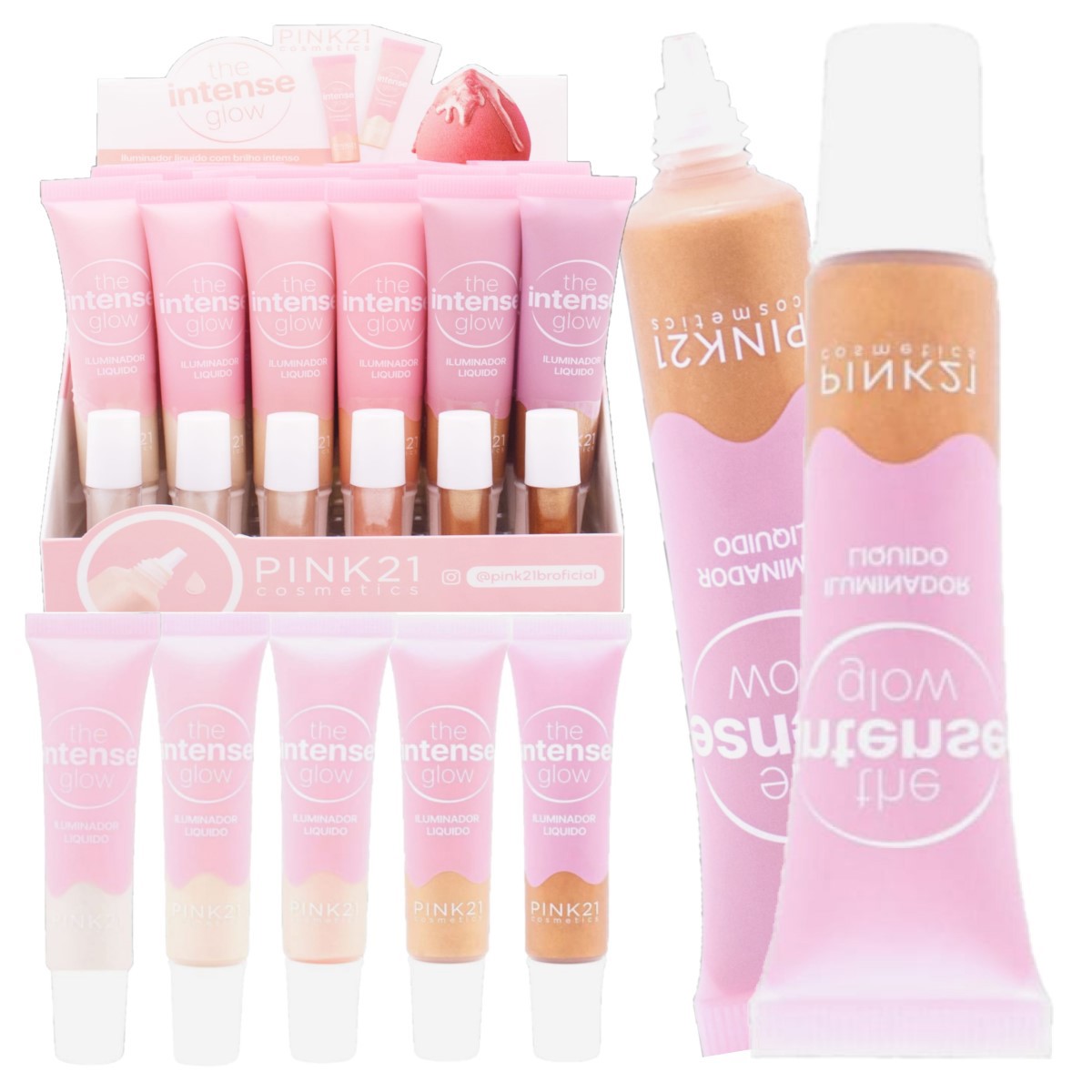 Pink 21 - Iluminador Liquido Intense Glow CS5211 - 24 Und