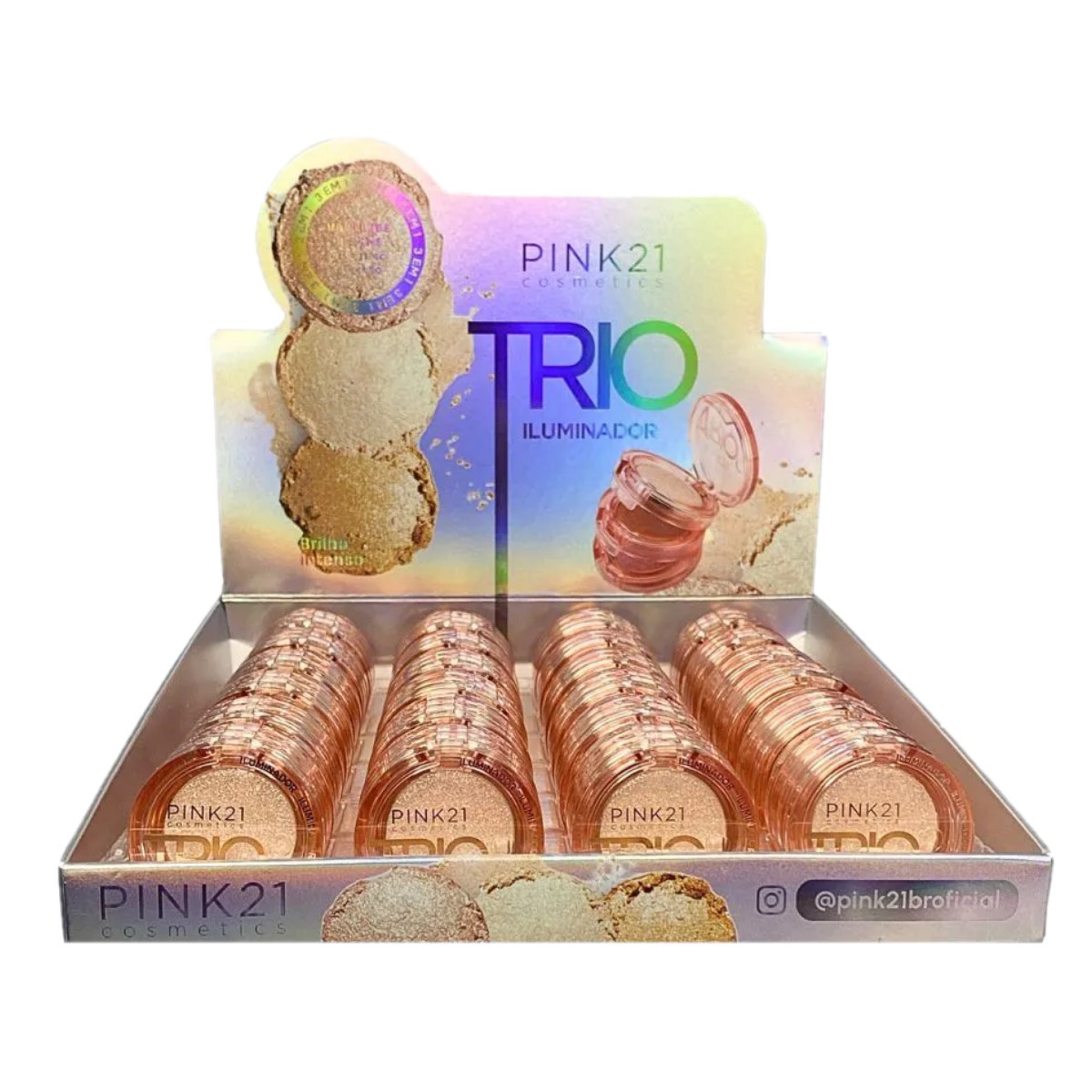 Pink 21 - Trio de Iluminador CS4897 - 6 Und - Distribuidora JCF