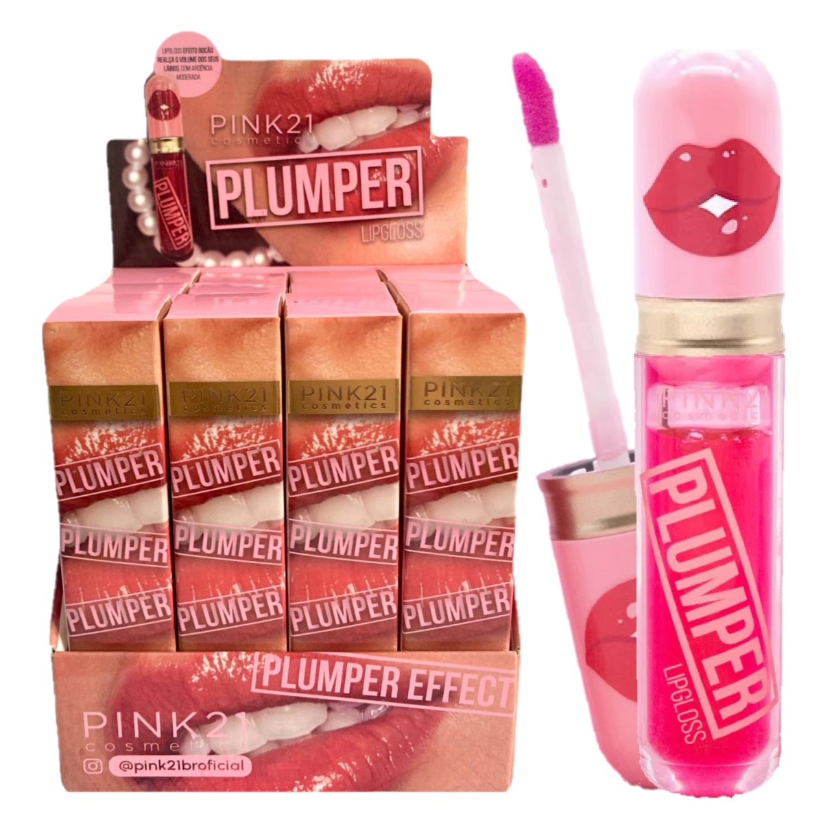 Pink 21 - Lip Gloss Plumper Volume CS5067 - 6 Und - Distribuidora