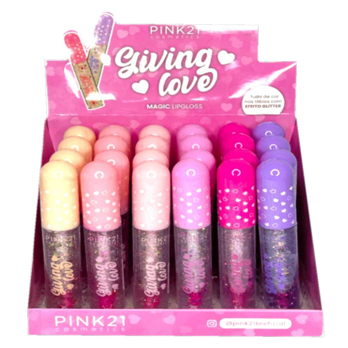Pink 21 - Lip Gloss Magico Giving Love CS4782 - 6 Und