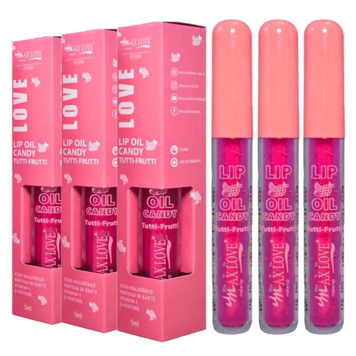 Max Love - Lip Oil Candy Tutti Frutti 603 - Distribuidora JCF