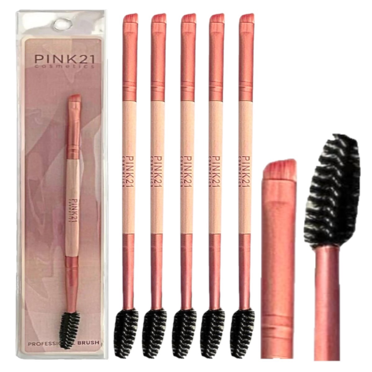 Pink 21 - Pincel Sobrancelha c/ Escova HB87280 - 12 Und