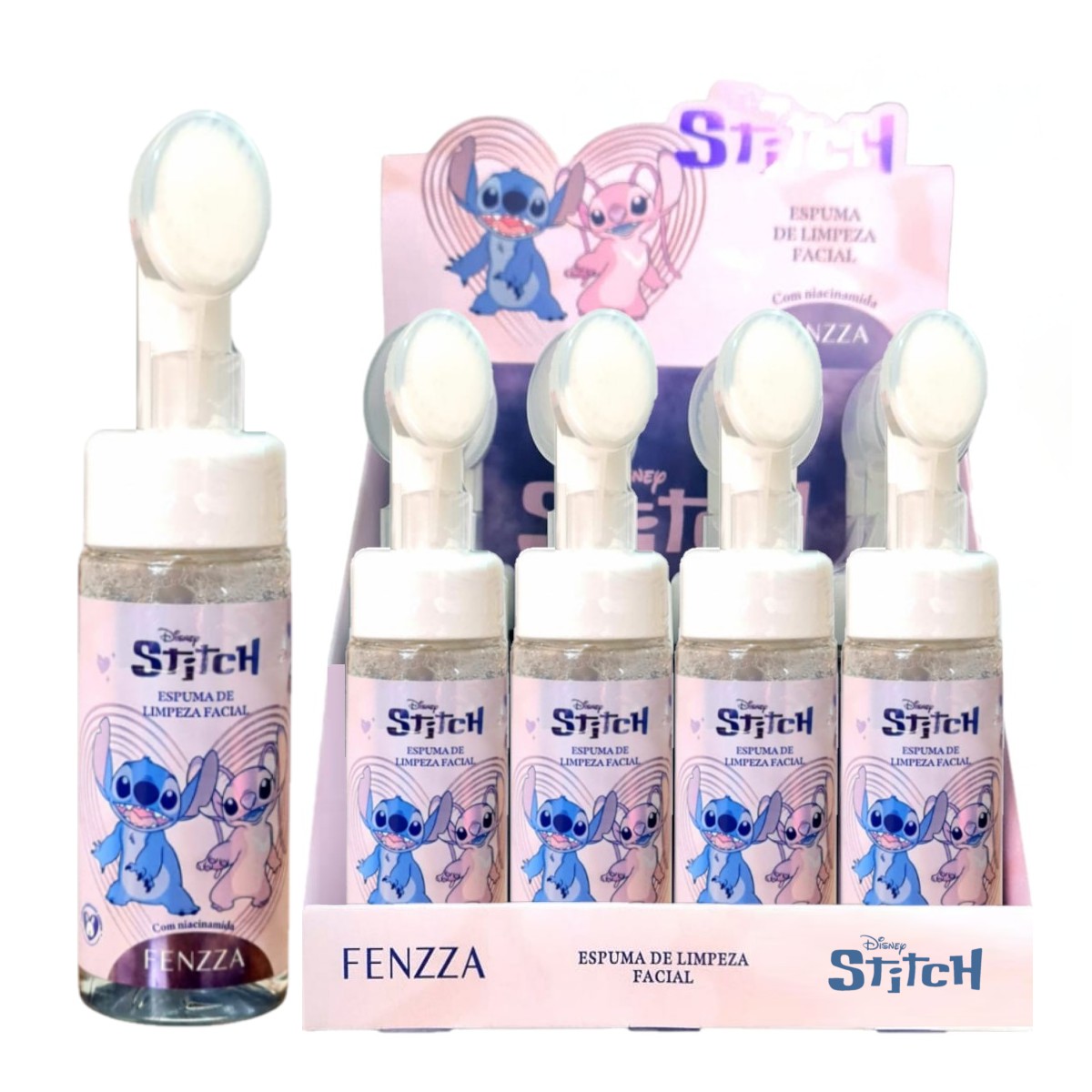 Fenzza - Espuma Limpeza Facial Stitch e Angel Disney - 12 Un