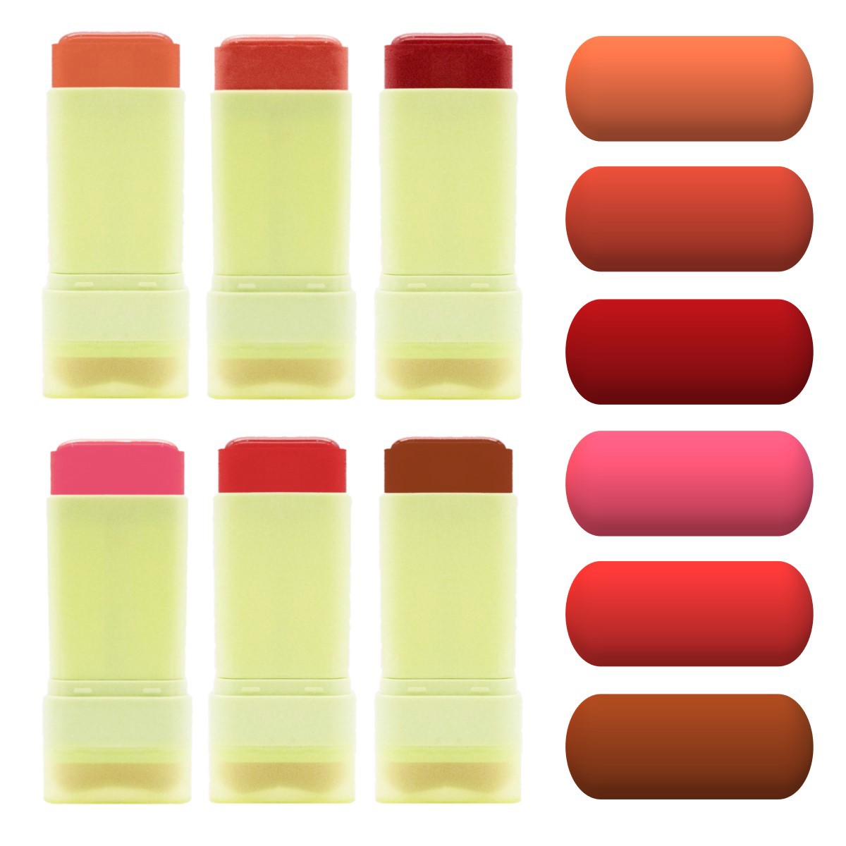 Pink 21 - Blush Stick com Pincel Glow Up CS5716 - 6 Und