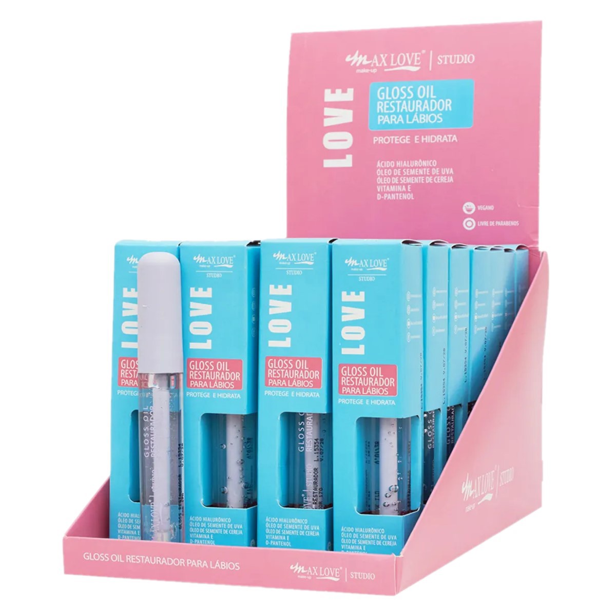 Max Love - Gloss Oil Restaurador Incolor 170 Vegano - 28 Und