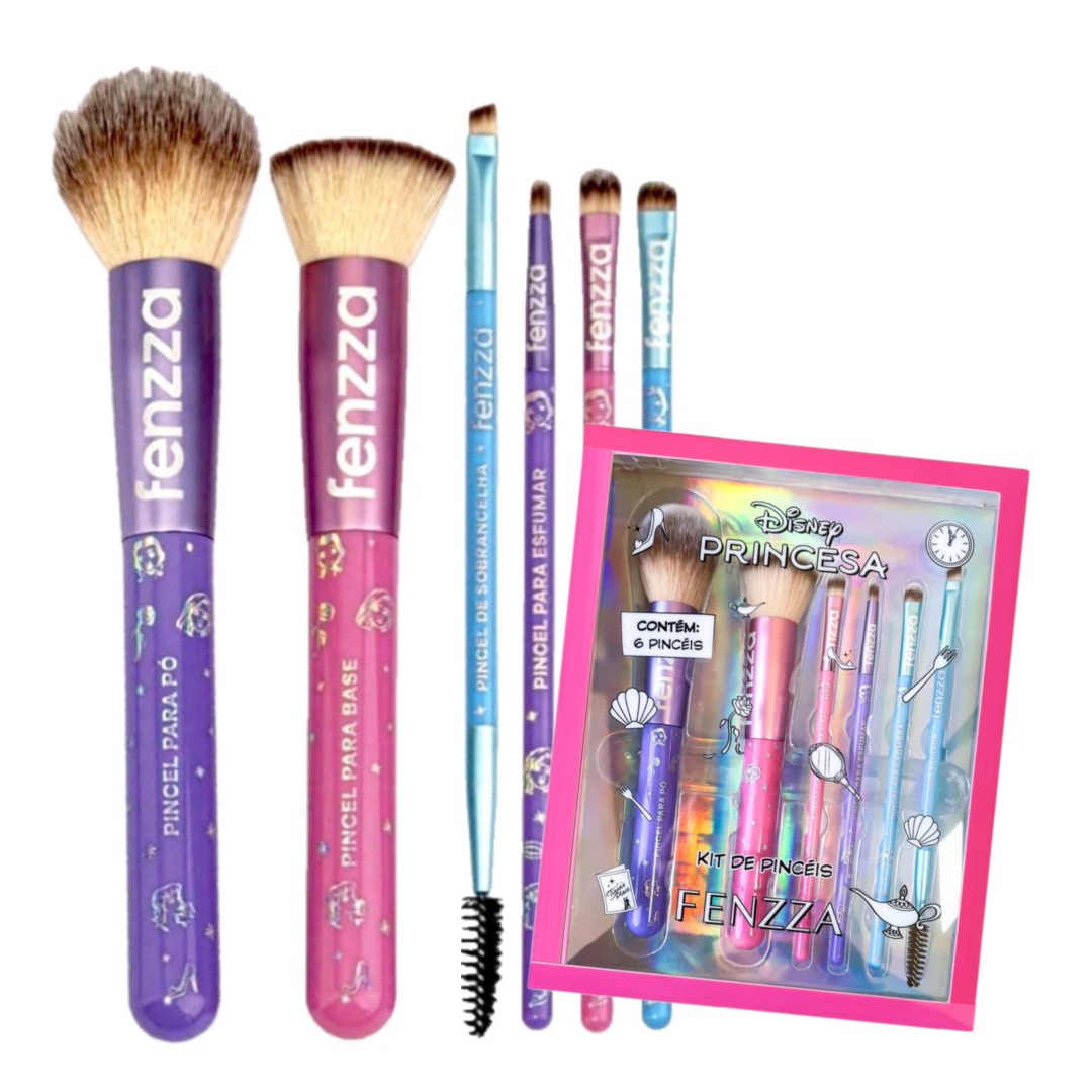 Fenzza - Kit de Pinceis Princesa Disney DIS136 - 06 Kits