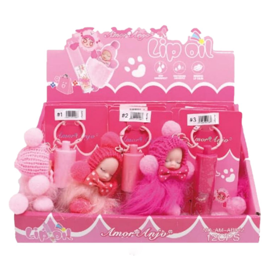 Amor Anjo - Lip Oil Bonequinha Chaveiro - 3 Und - Distribuidora