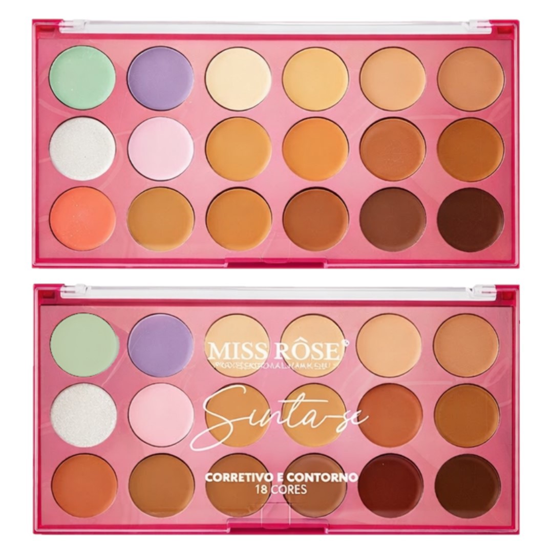 ROŚE’s choice Miss Rose - Paleta Corretivo e Contorno 18 Cores - 12 Und