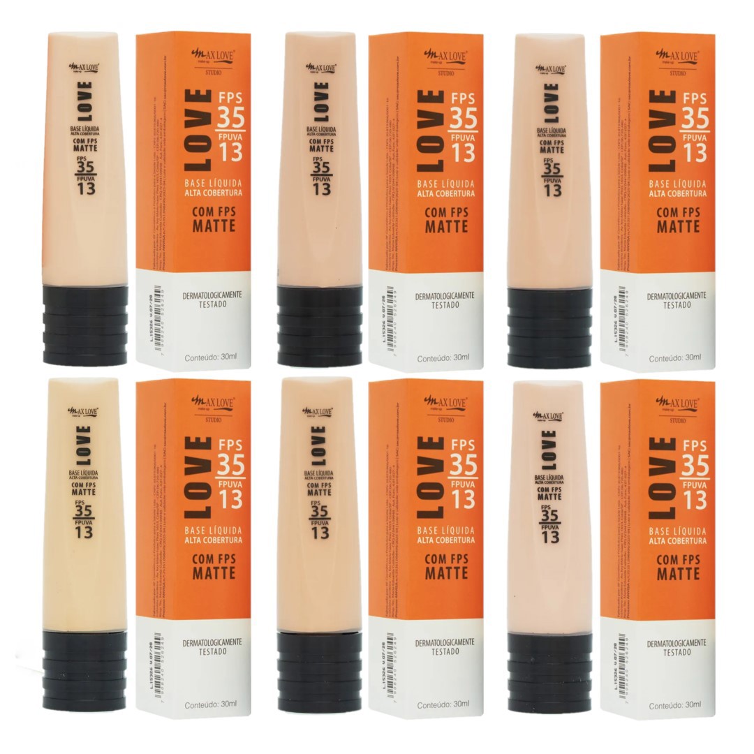 Max Love - Base Liquida c/ FPS Matte Love 50 a 55 - 42 Und ...