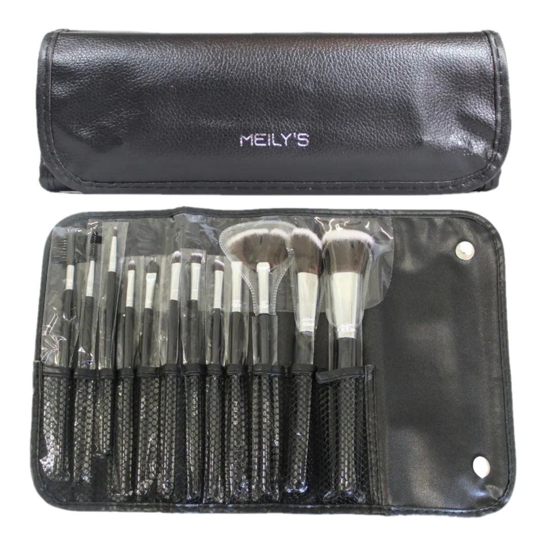 Kit Pincel 12 Profissional Estojo MKP165 - Distribuidora JCF