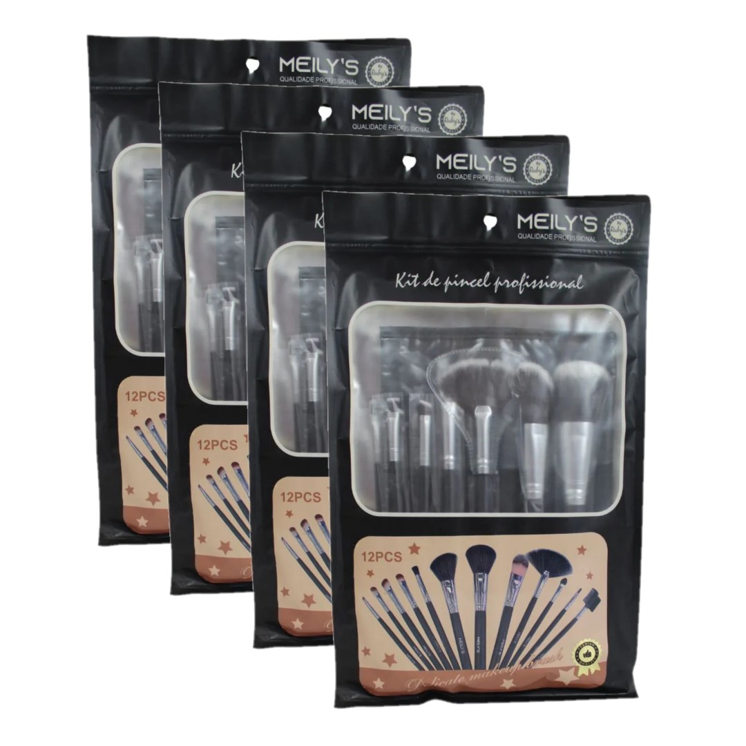 Kit Pincel 12 Profissional Estojo MKP165 - Distribuidora JCF