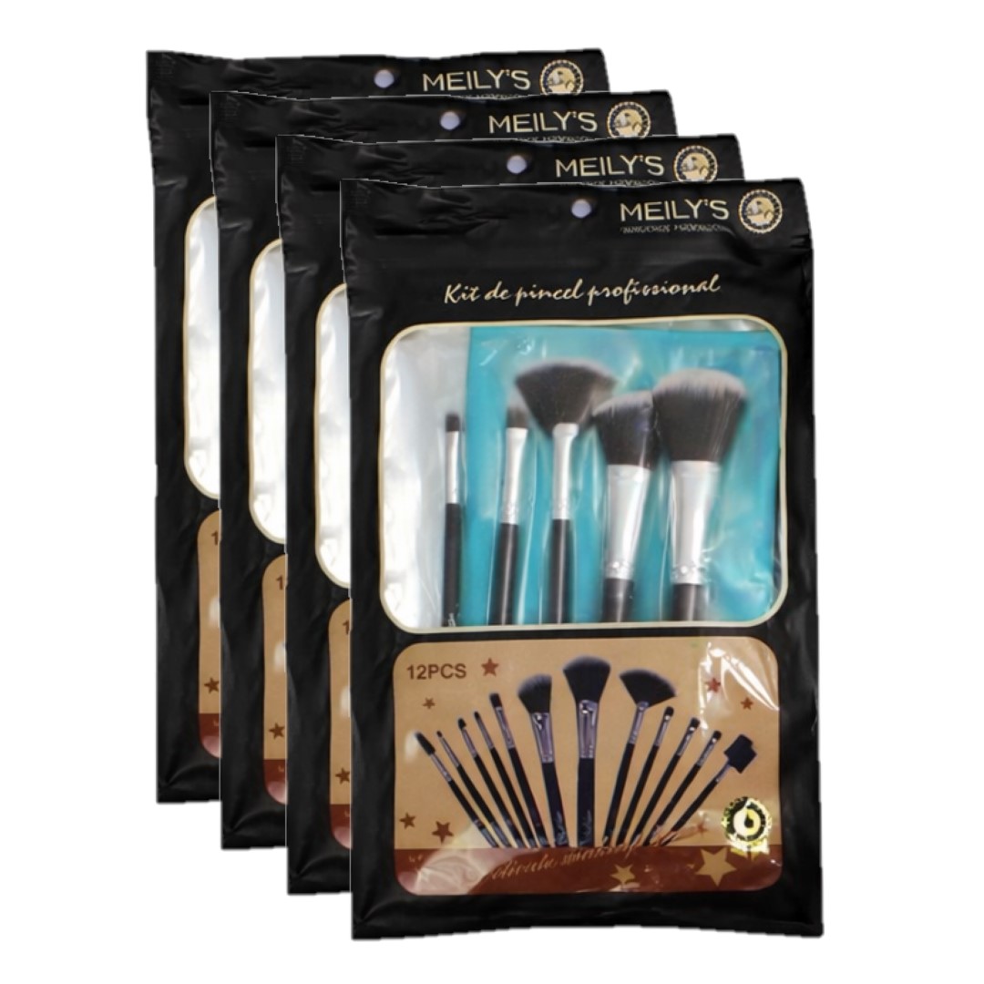 Kit Pincel 12 Profissional Estojo MKP164 - Distribuidora JCF
