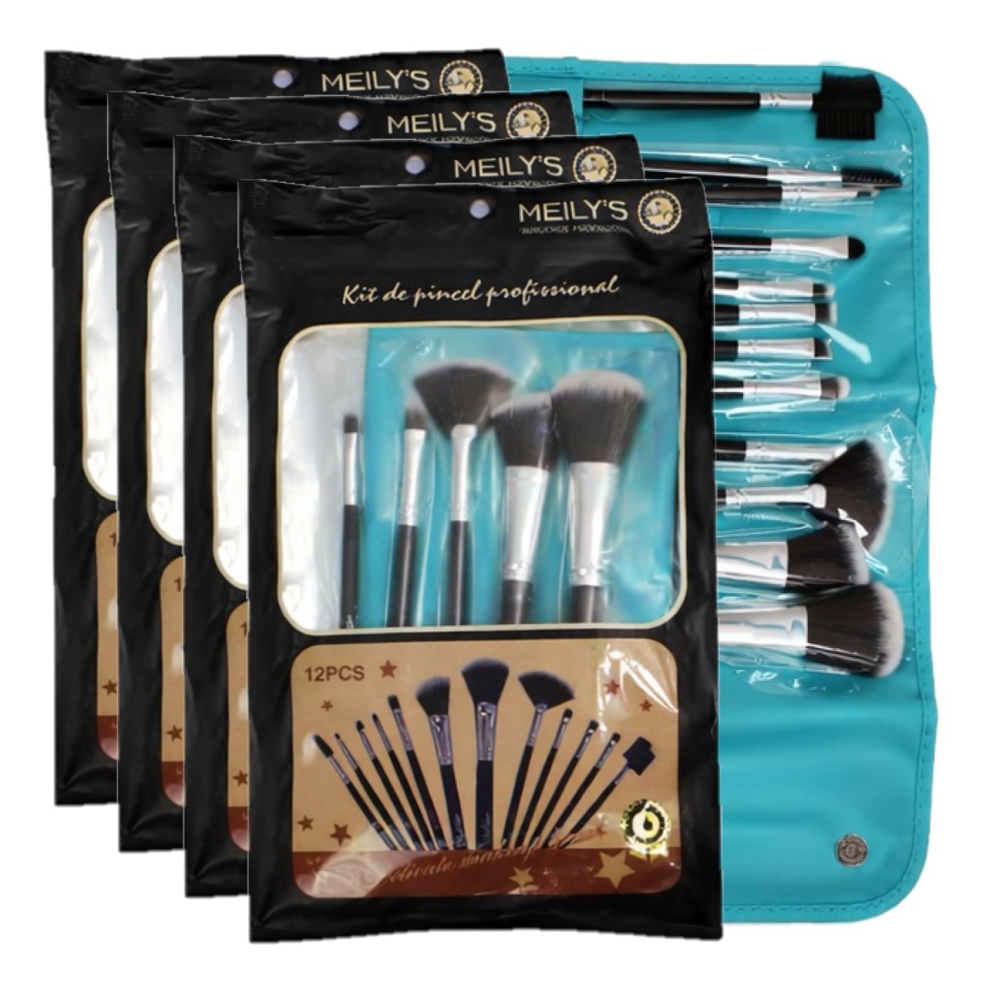 Kit Pincel 12 Profissional Estojo MKP164 - Distribuidora JCF