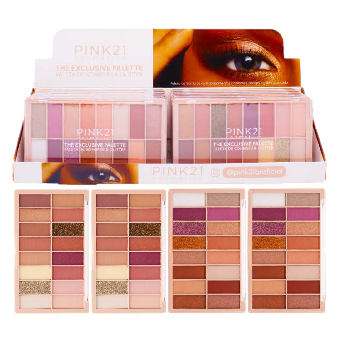 Pink21 - Paleta de Sombras e Glitter The Exclusive CS5074