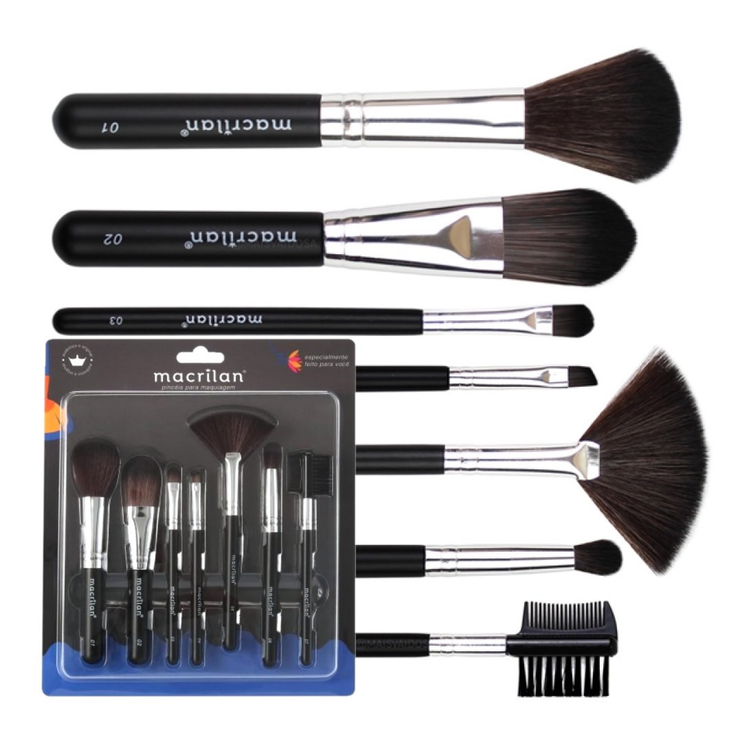 Macrilan - Kit 7 Pincéis Para Maquiagem KP9-2A - 06 Kits