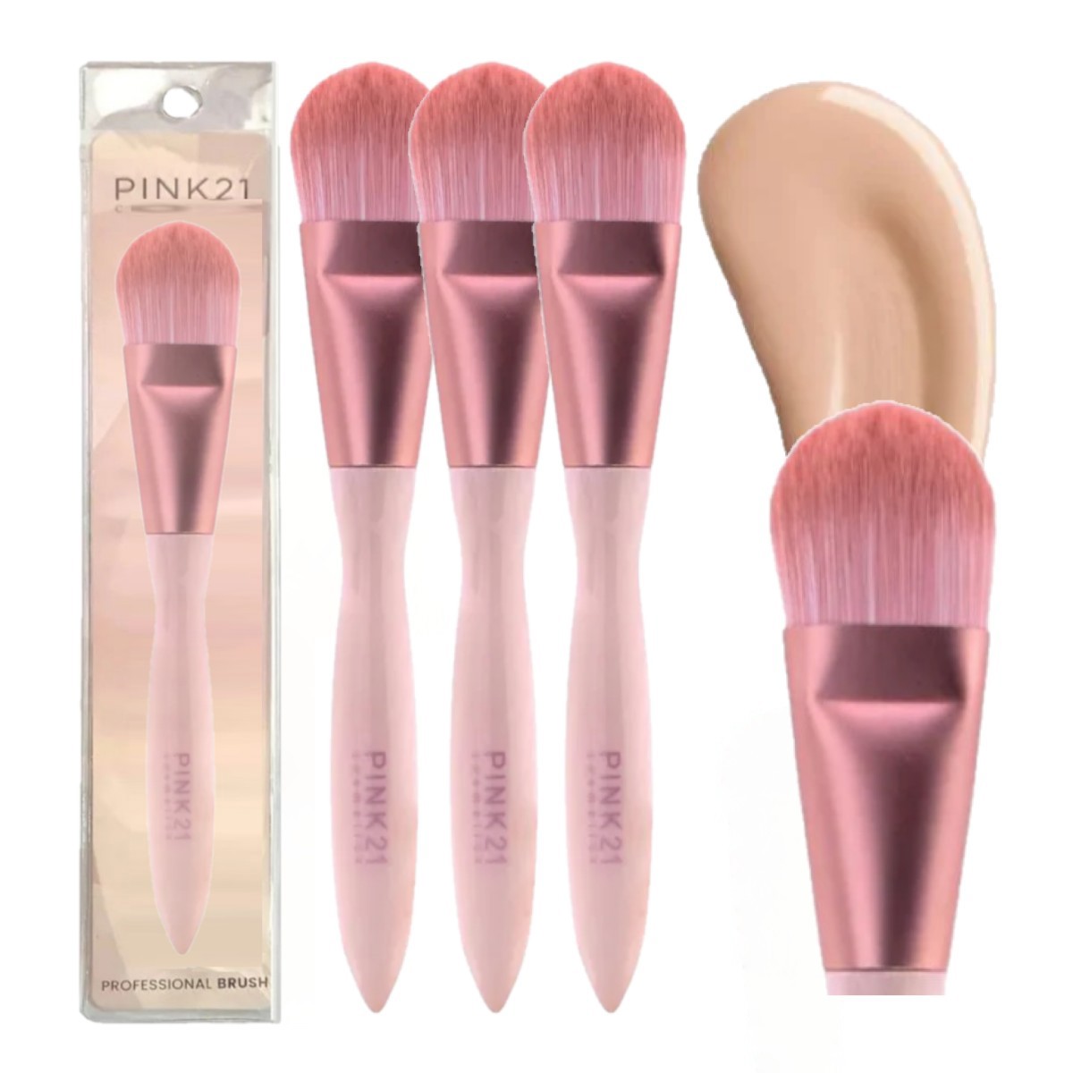 Pink 21 - Pincel para Base HB87273 - 06 Und - Distribuidora JCF