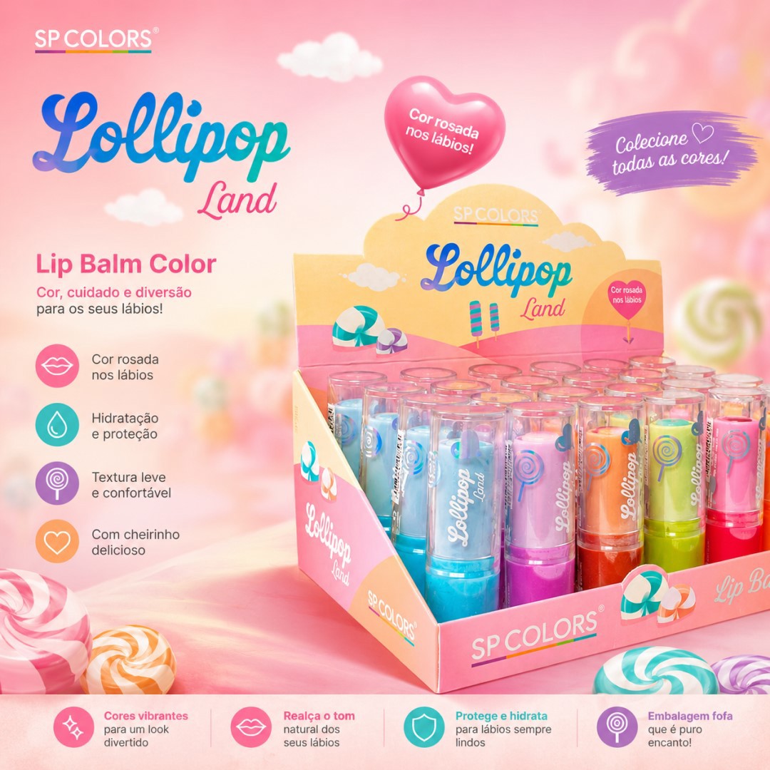 SP Colors - Lip Balm Frutas Lollipop Land SP399 - 24 Und SP Colors - Lip Balm Frutas Lollipop Land SP399 - 24 Und
