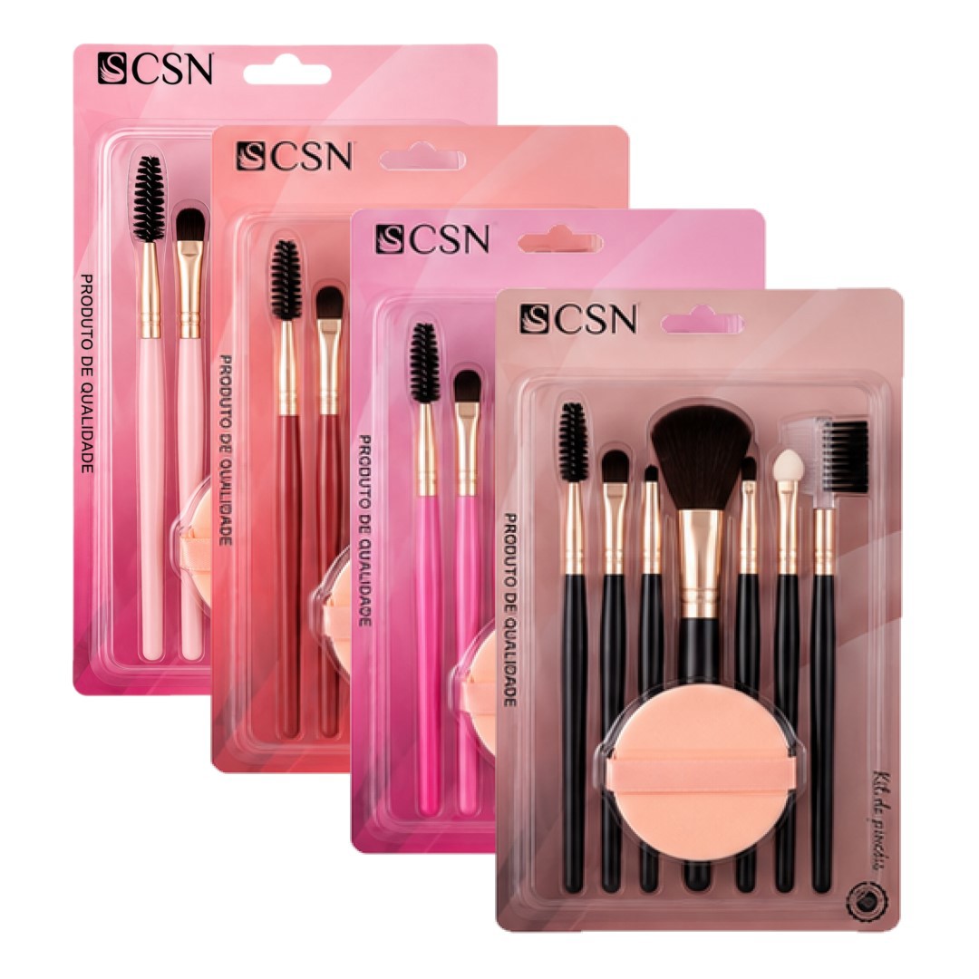 Cisne - Kit de 07 Pinceis e Esponja CK033 - Sortido
