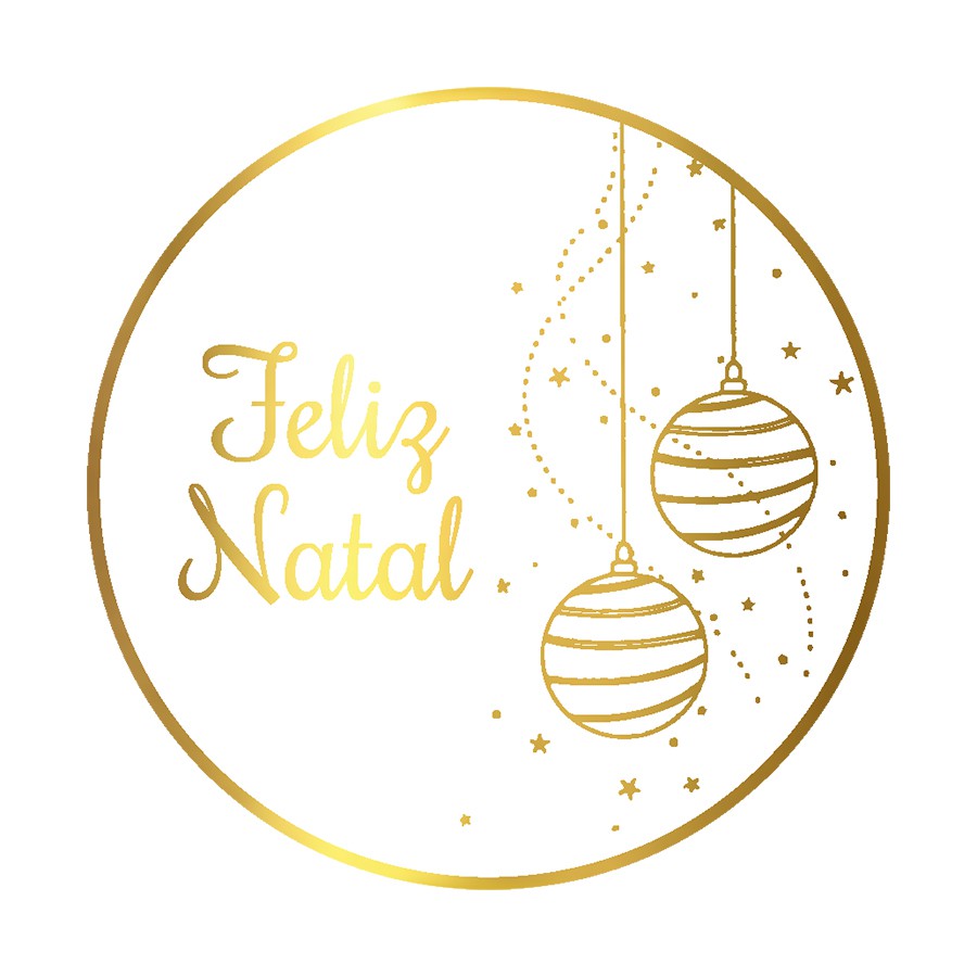 Tapete de Natal Redondo Feliz Natal Ho Ho Ho Amarelo