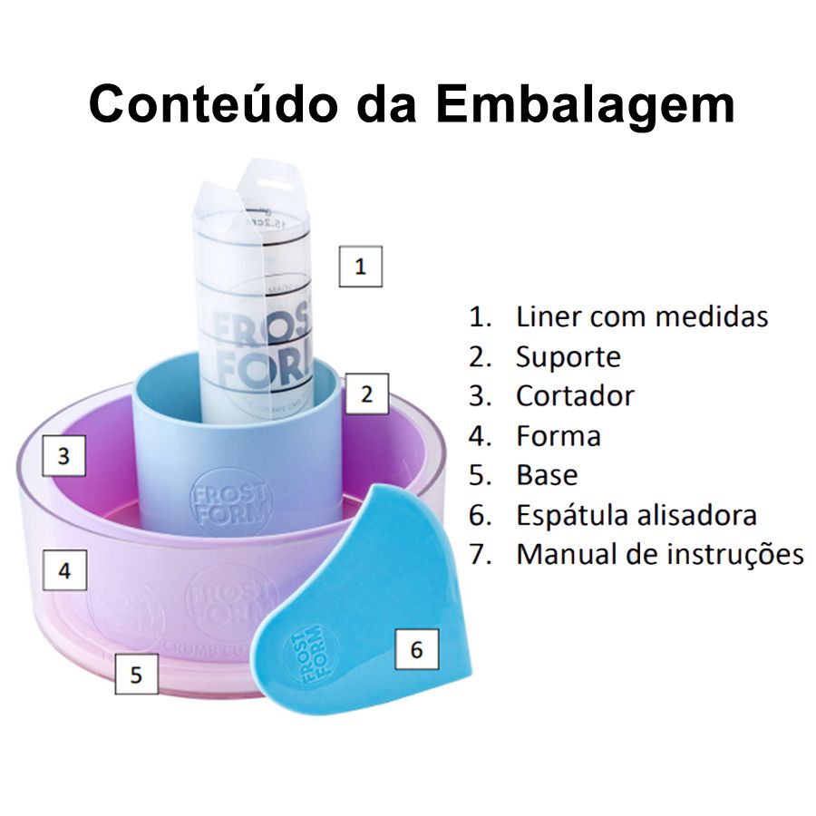 Kit Frost Form Starter Plus para Bolo Redondo de 20 cm de diâmetro com ...