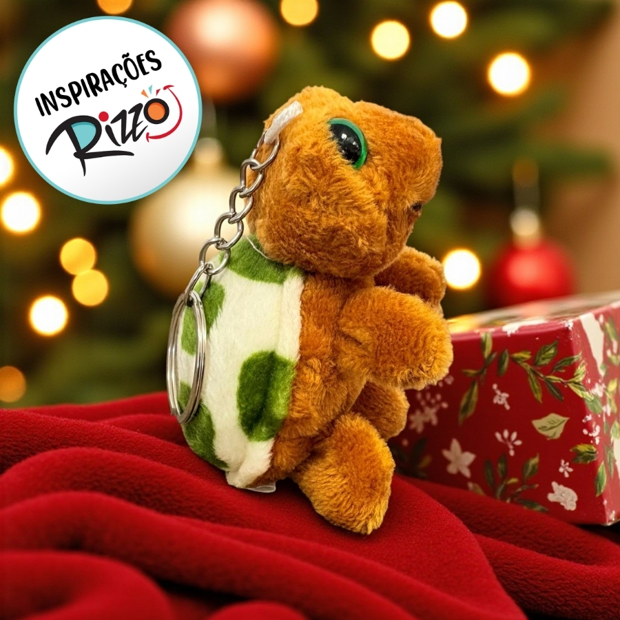 Chaveiro de Pelúcia Tartaruga - Marrom - 5x8x4cm - 1 unidade - Rizzo ...