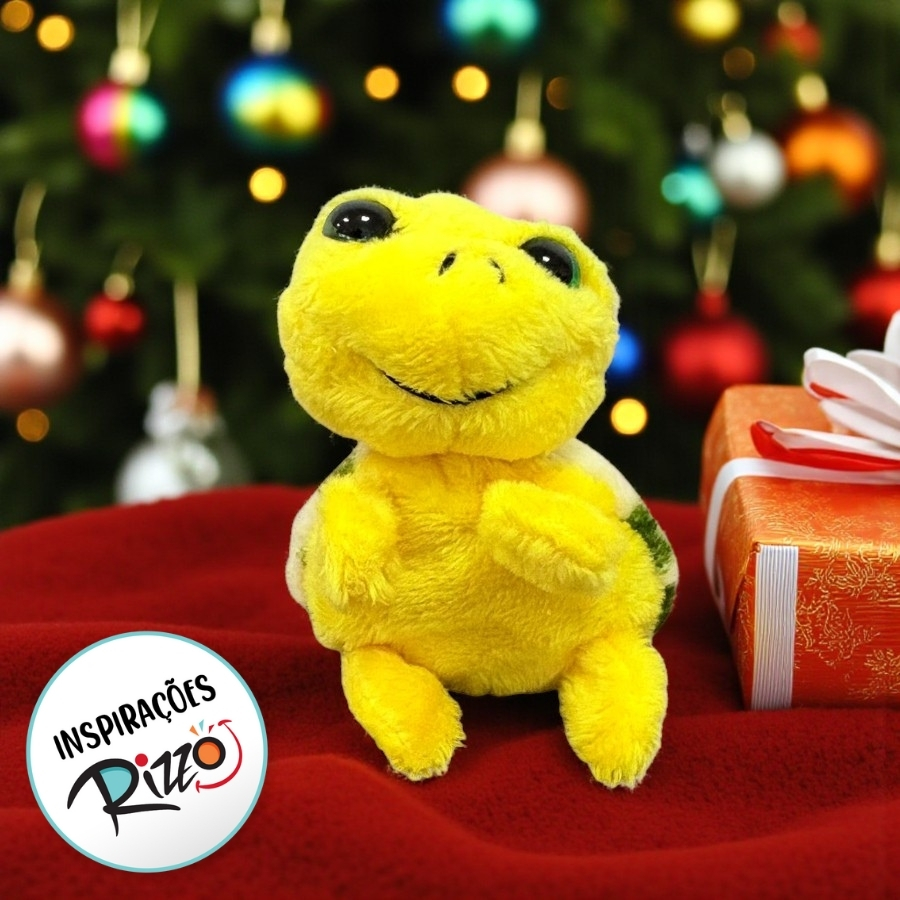 Chaveiro de Pelúcia Tartaruga - Amarelo - 5x8x4cm - 1 unidade - Rizzo ...