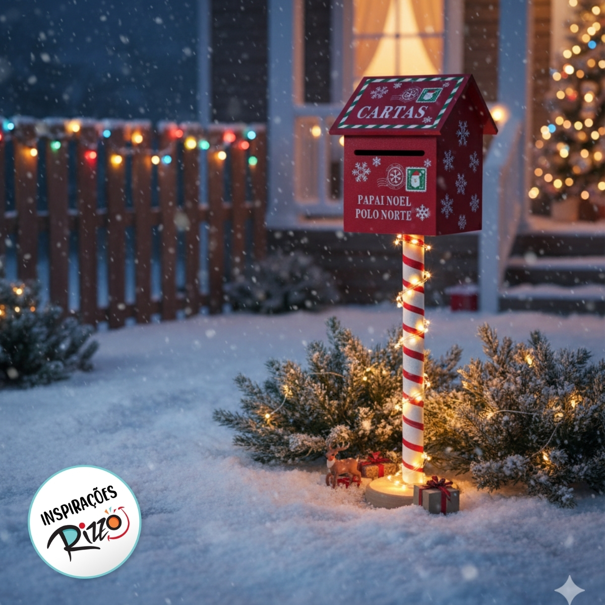 Enfeite Decorativo de Natal - Caixa de Correio Papai Noel Polo Norte ...