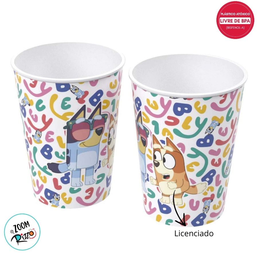 Copo de Plástico Bluey - Colors - 280ml - 1 unidade - Plasútil - Rizzo ...