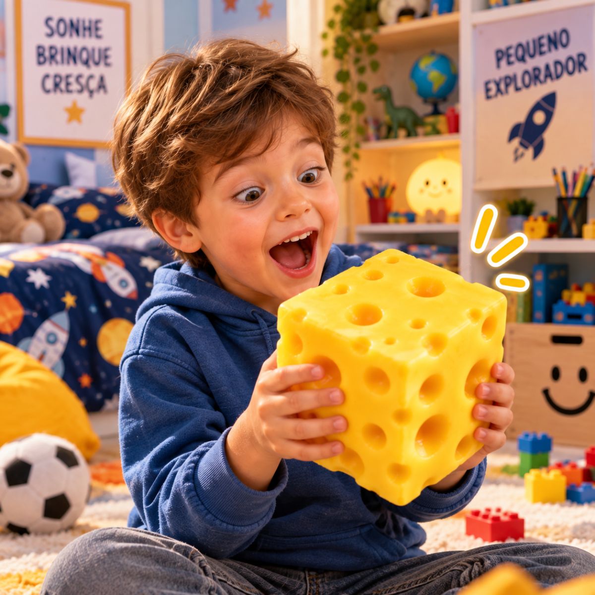 Squishy Queijo Sensorial GG - Antiestresse - 1 unidade - Rizzo
