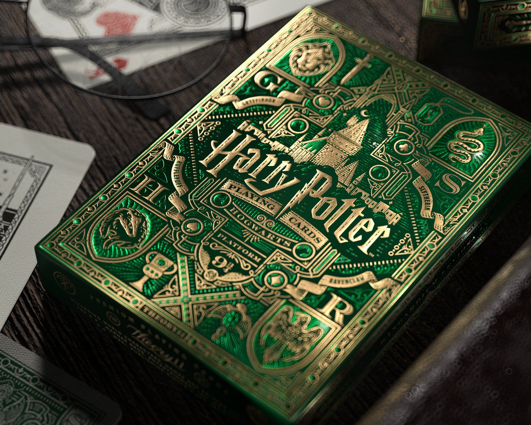 Baralho Harry Potter Verde (Slytherin / Sonseriana) - Baralho Box