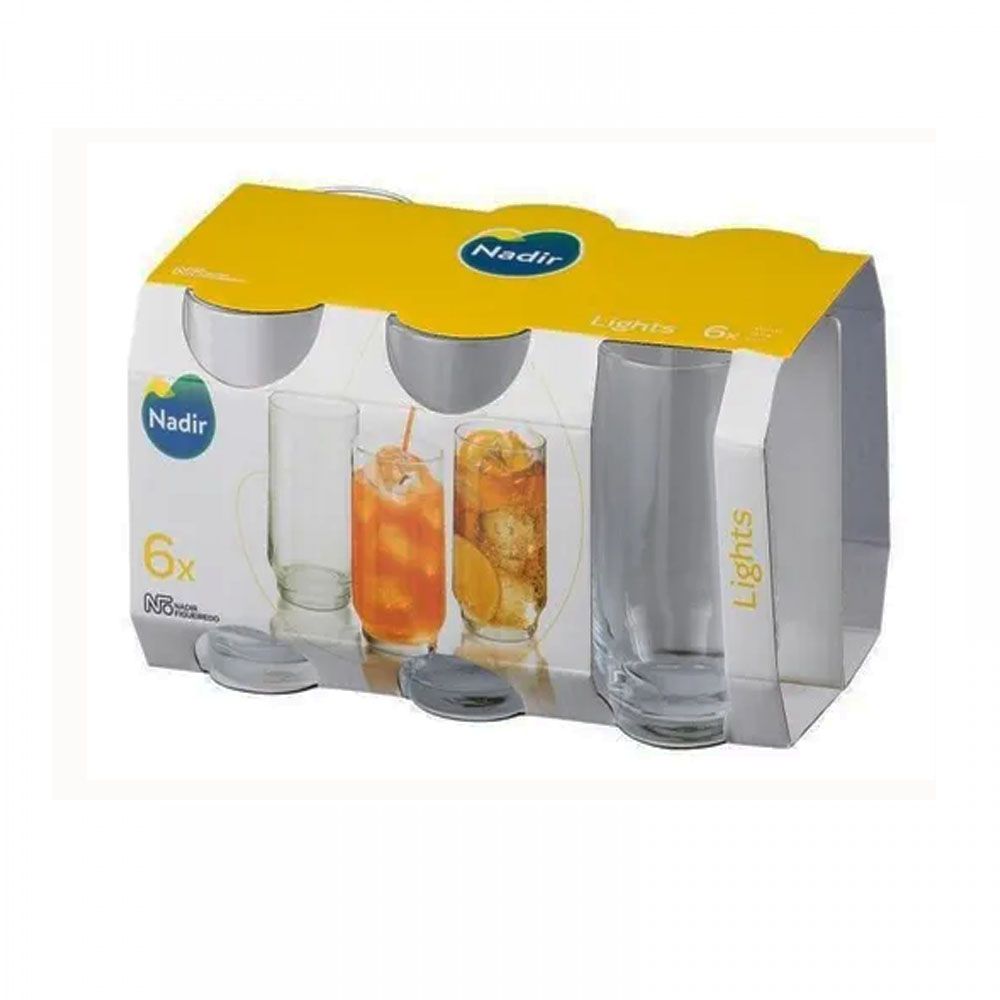 Jogo Copo Lights Agua Suco Vidro Long Drink 300ml - Cj 6 Un - superbrothers