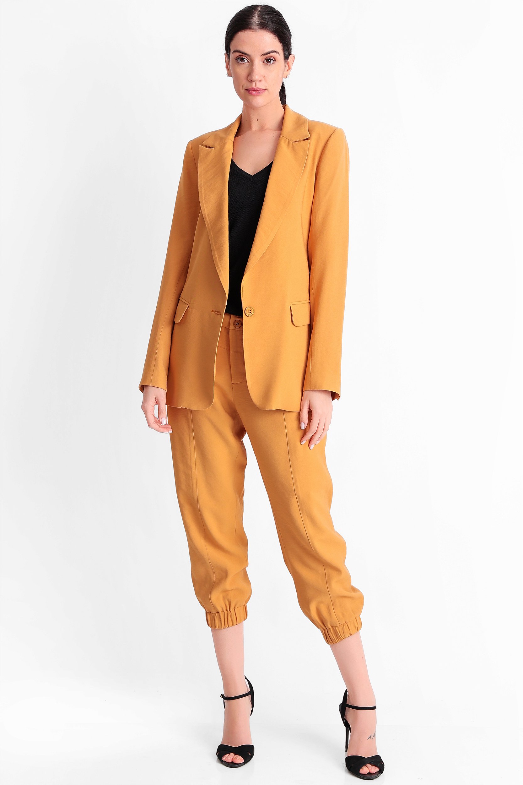 ALL SIDE BLAZER FEMININO ALFAIATARIA ALONGADO LARANJA YASMIN - All