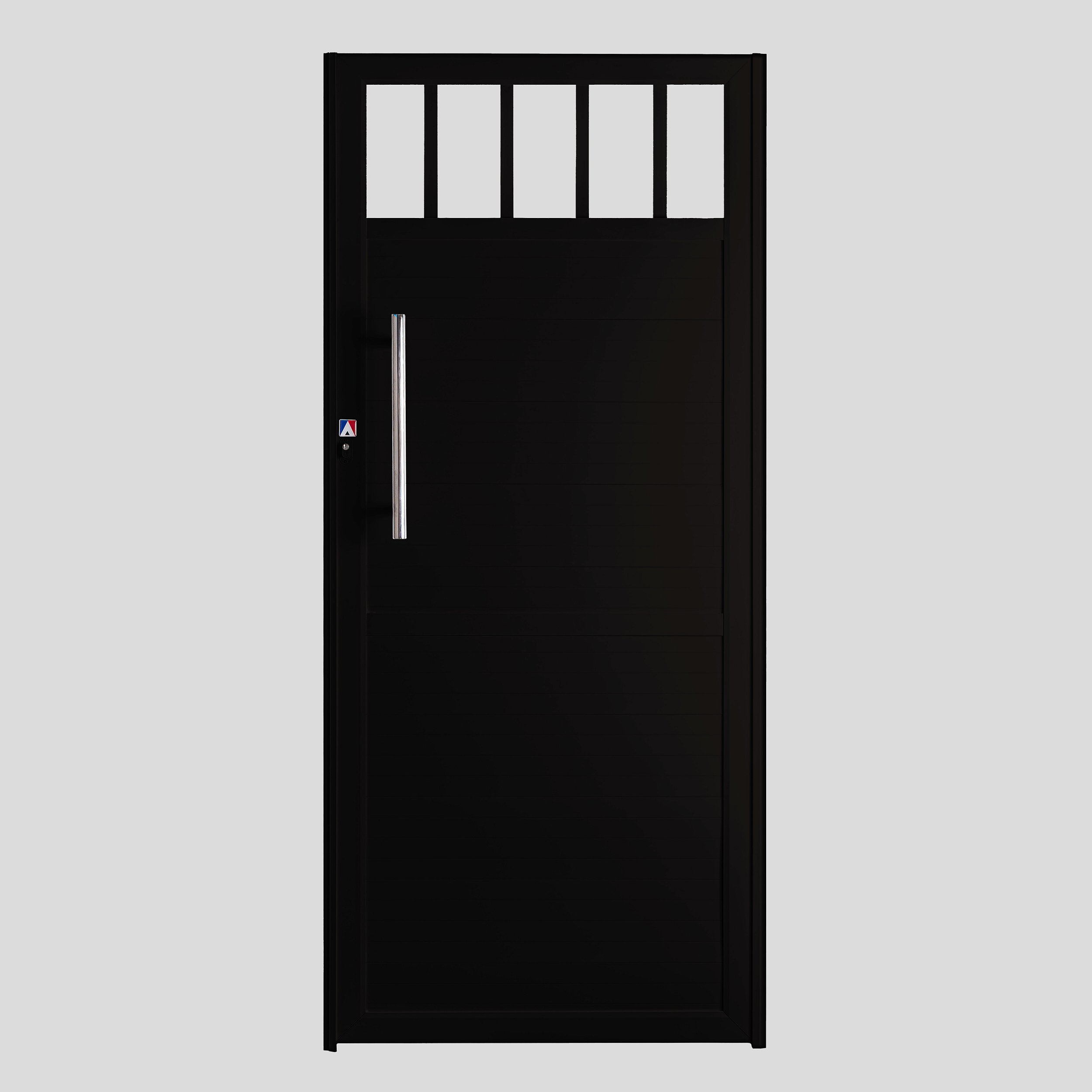 Portão Social de Alumínio, Branco e Preto, modelo: Lambri Liso - ATS ...