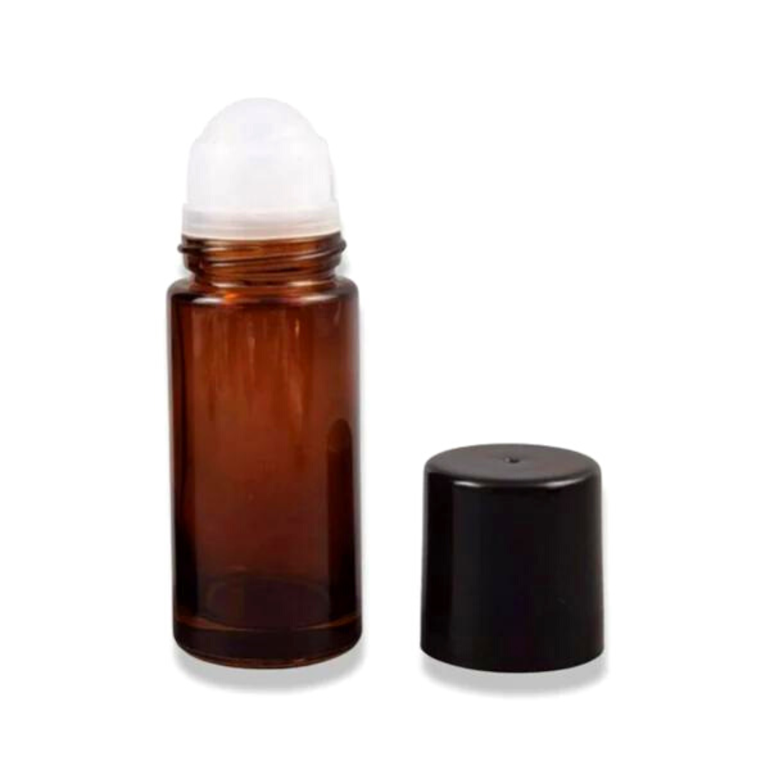 Frasco Desodorante Vidro Âmbar Roll-on 50ml Esfera Plástica - Academia do  Bem-Estar - Acessórios, livros para Aromaterapia