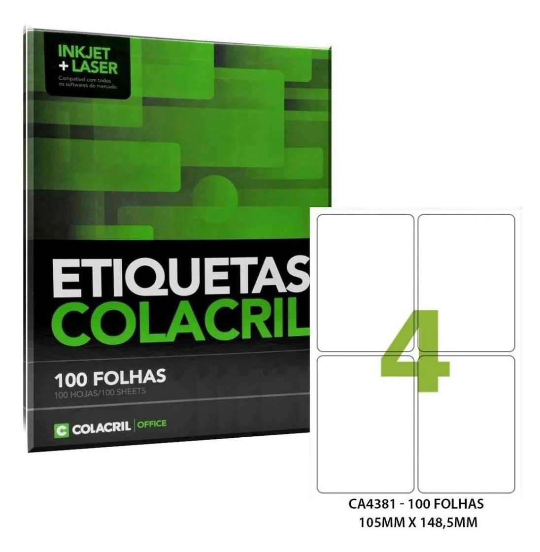 Etiqueta Adesiva 9048SG Para Envios 100 Folhas Formato A4 Link Modelo 5  Coleta Antigo - Papelaria Helena