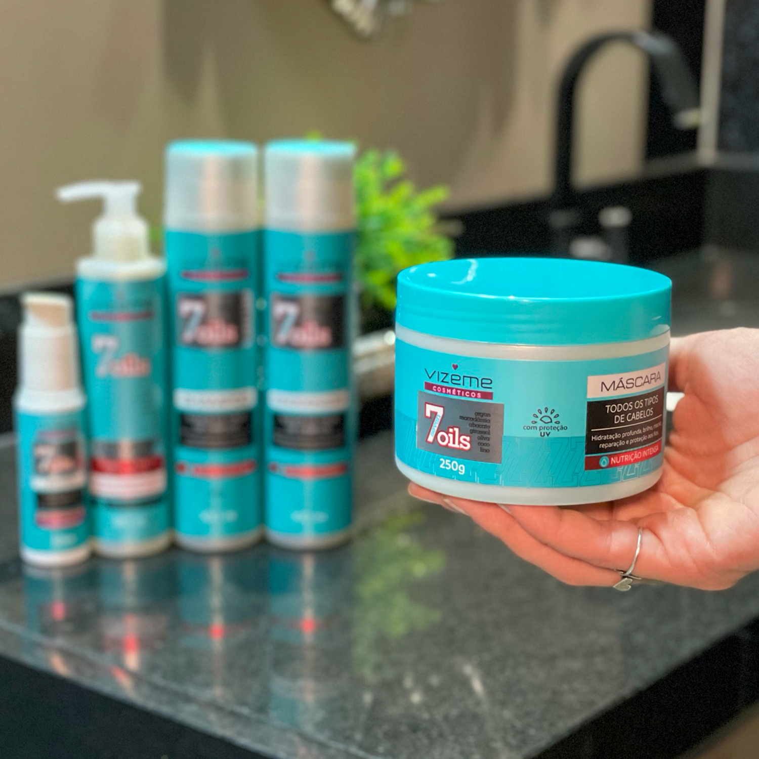 Máscara de hidratação profunda - Seven Oils 250g - 7 óleos - Vizeme ...