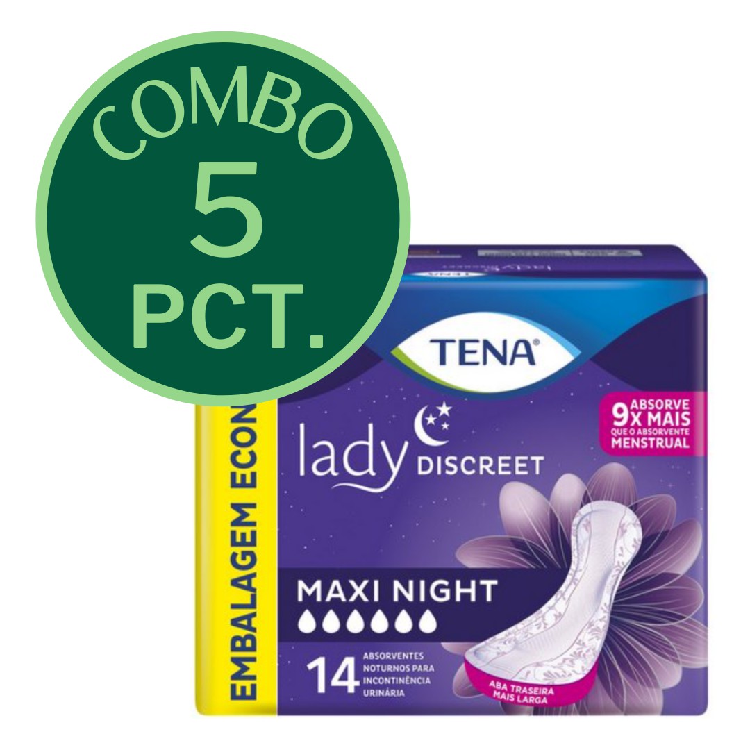 COMBO - 3 PACOTES - ABSORVENTE TENA LADY DISCREET MAXI NIGHT