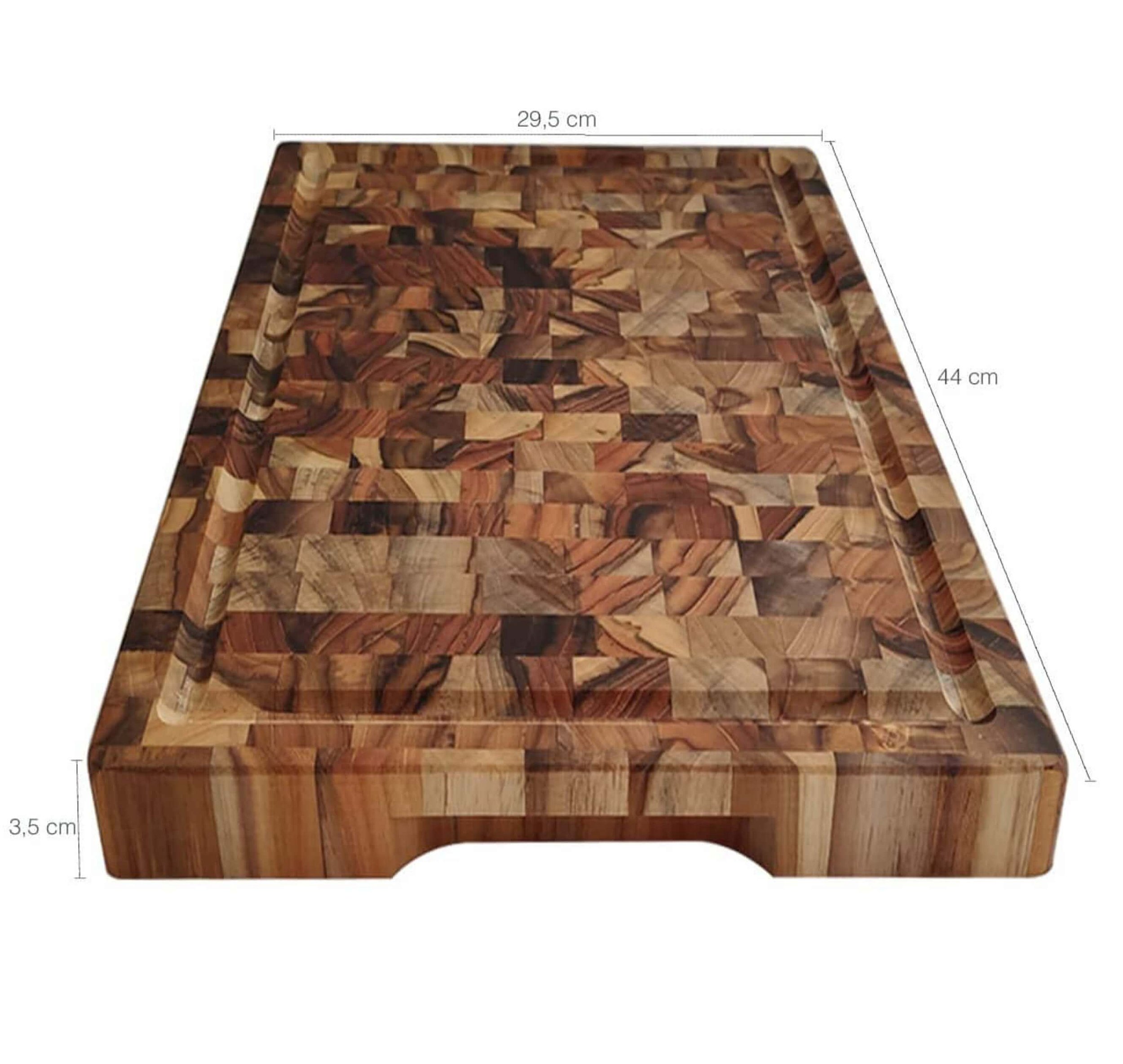 Tábua de Corte Multiuso Premium Madeira Invertida Teca 44x29 cm com ...