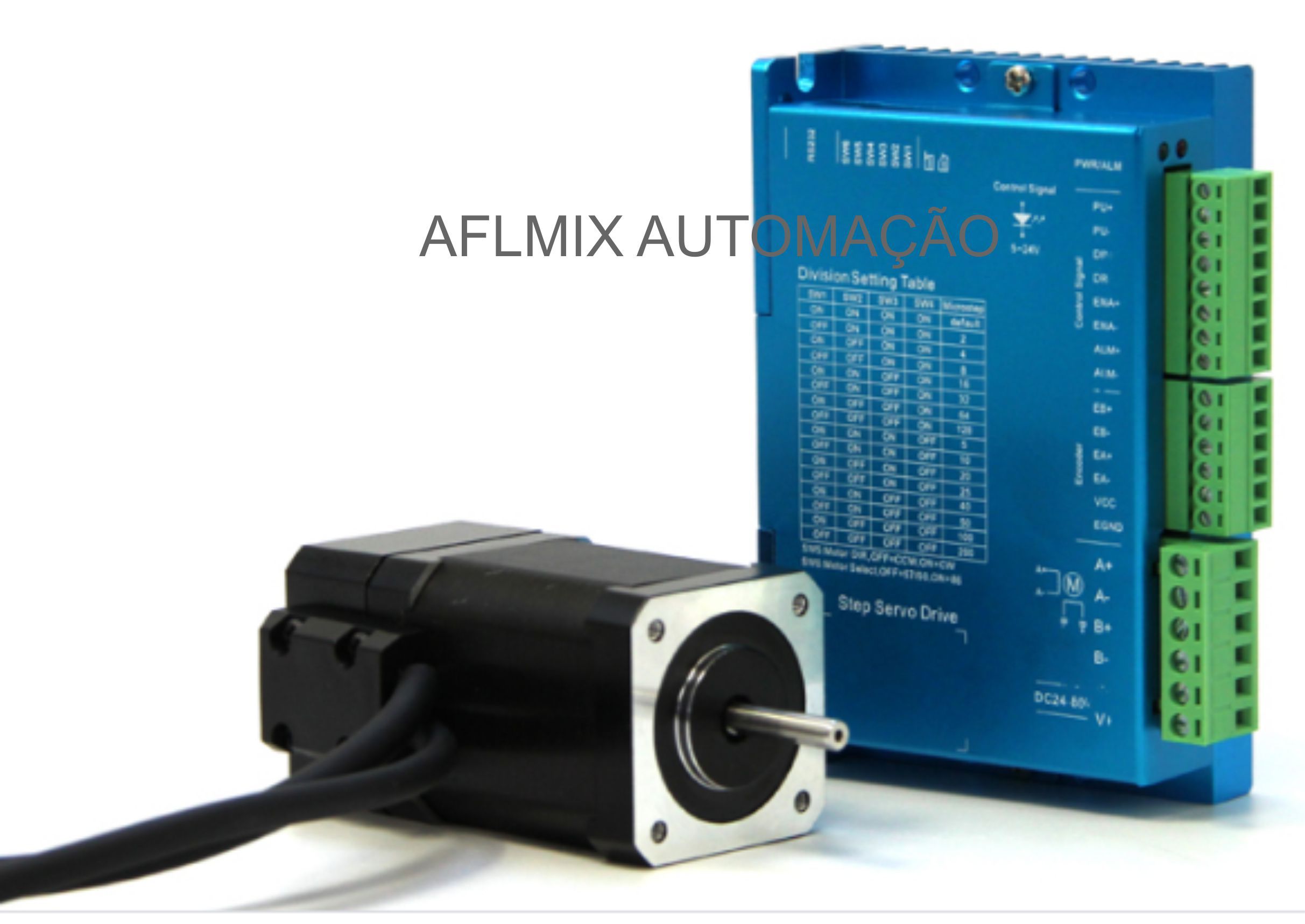 Servo Motor de passo nema 17 com 0,3 nm com driver digital - AFLMIX