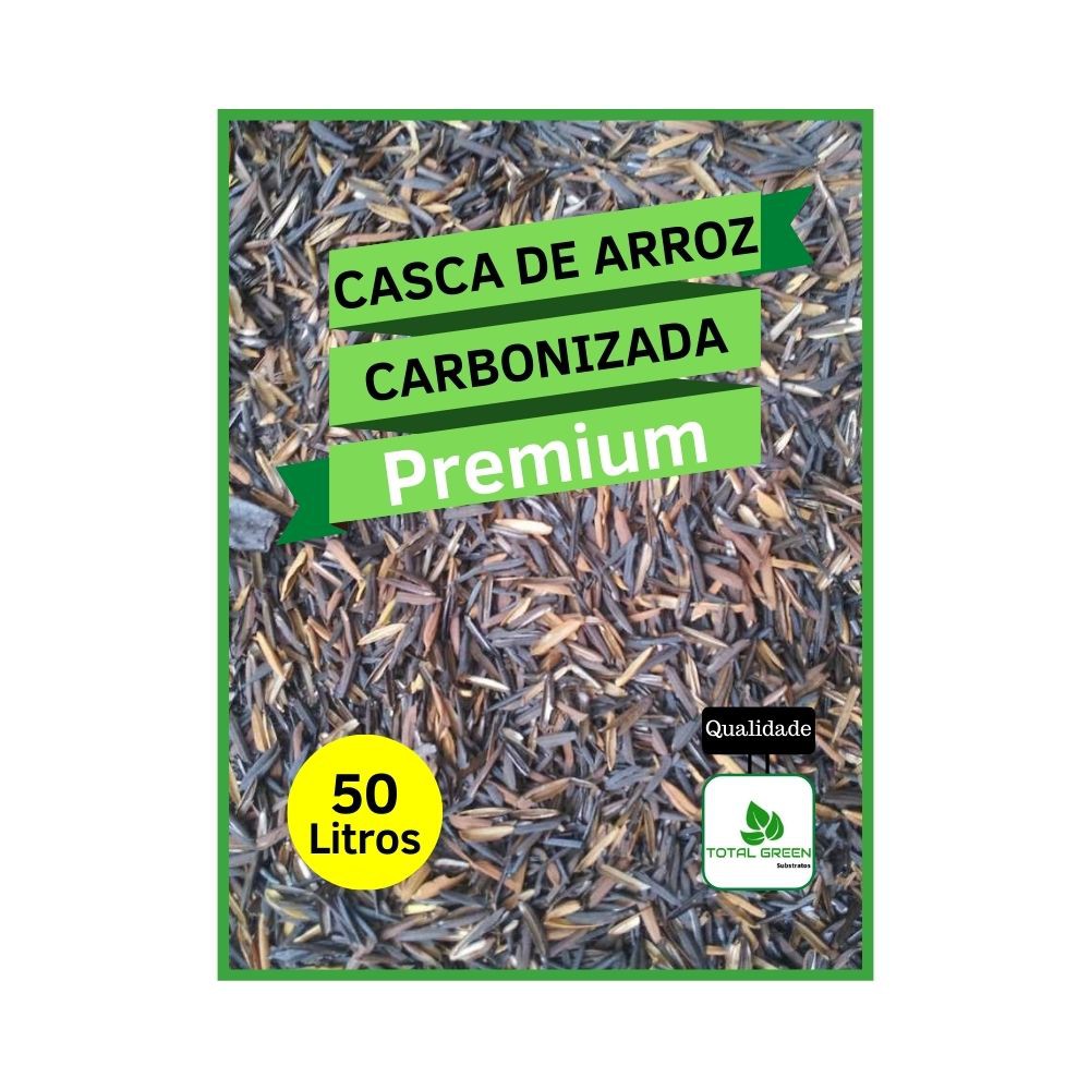 Casca de Arroz Carbonizada 5kg (50 Litros) - Big Moss - Musgos Naturais