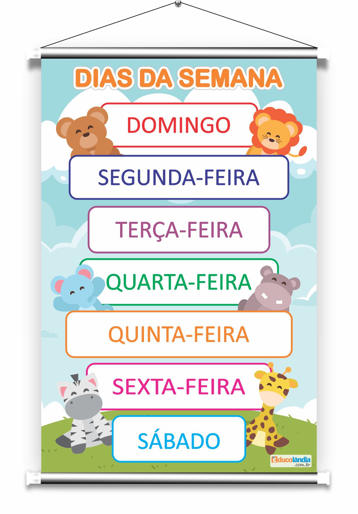 Banner Dias da Semana e Meses do Ano em Inglês - Educolândia, Banners  Educativos e Pedagógicos para Sala de Aula