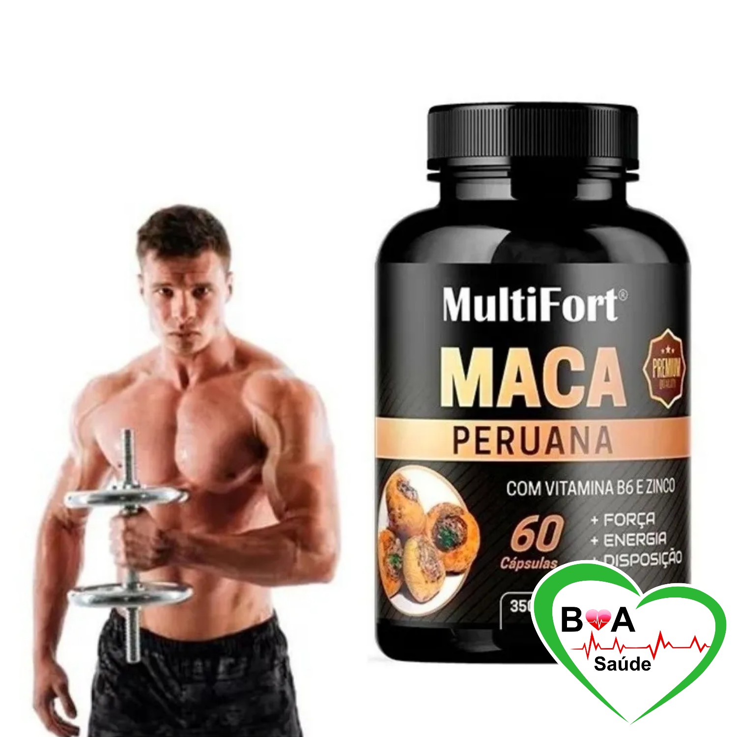 Complément Maca 8500 Mg Avec Ashwagandha Et Shilajit - 60 Gélules, Santé Masculine, Bio