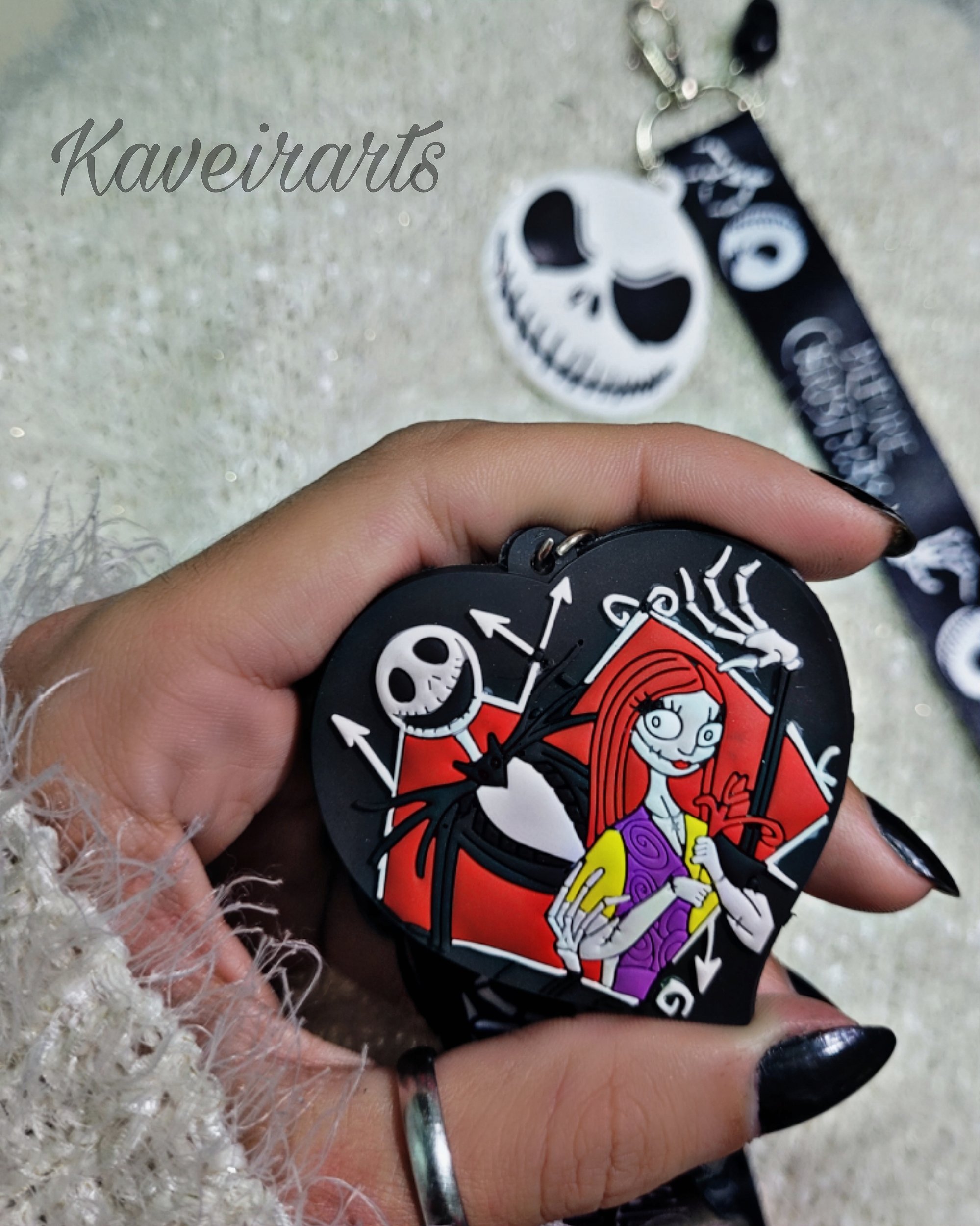 Chaveiro Jack Skellington Emborrachado com Cordão - Kaveirarts