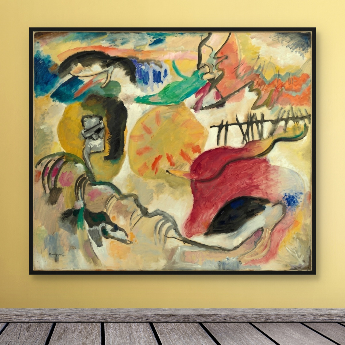 Quadro Decorativo Abstrato Composição Colorida Estilo Artistas Famosos ...