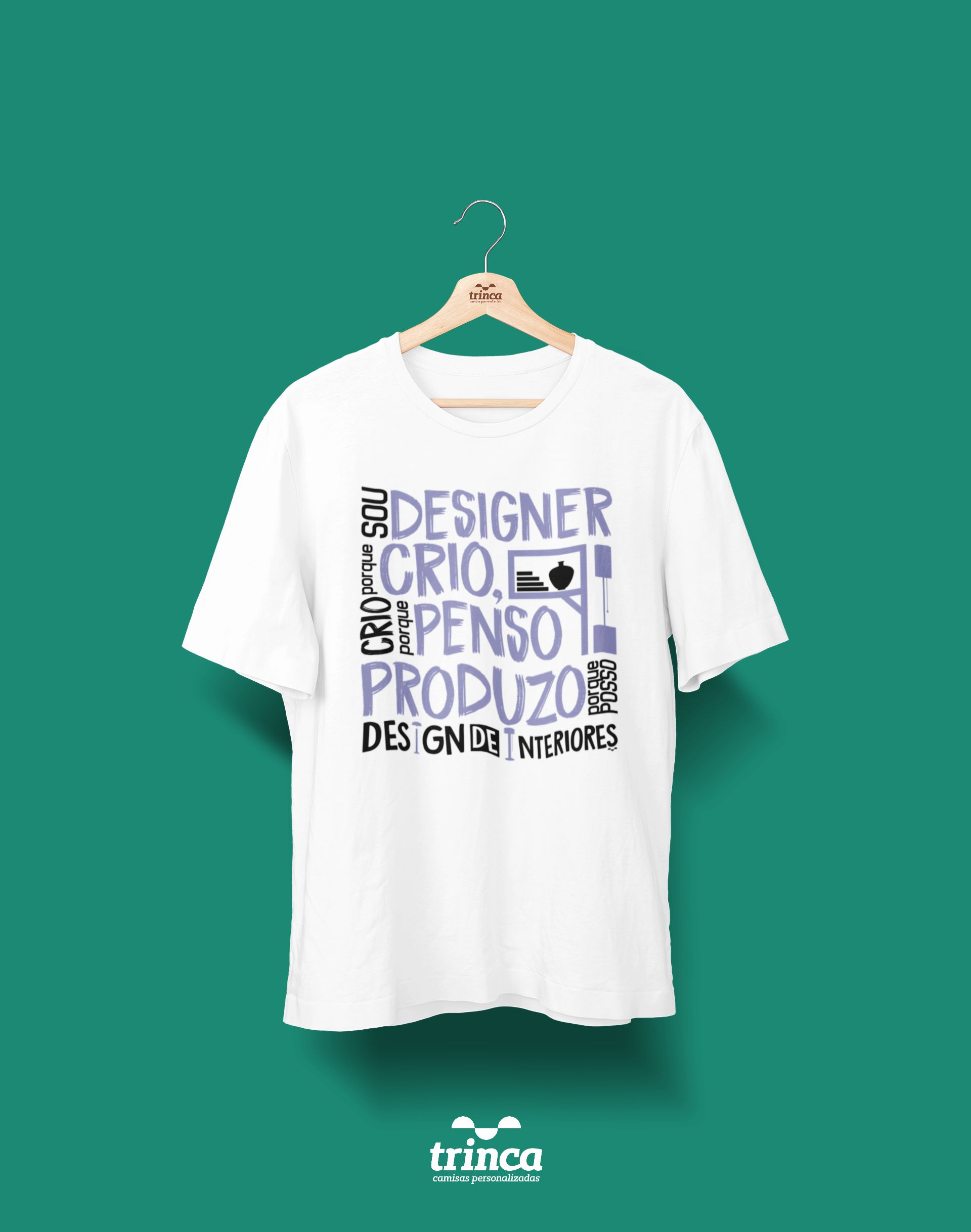 Camisa Universitária Design de Interiores - Me contrata - Basic ...