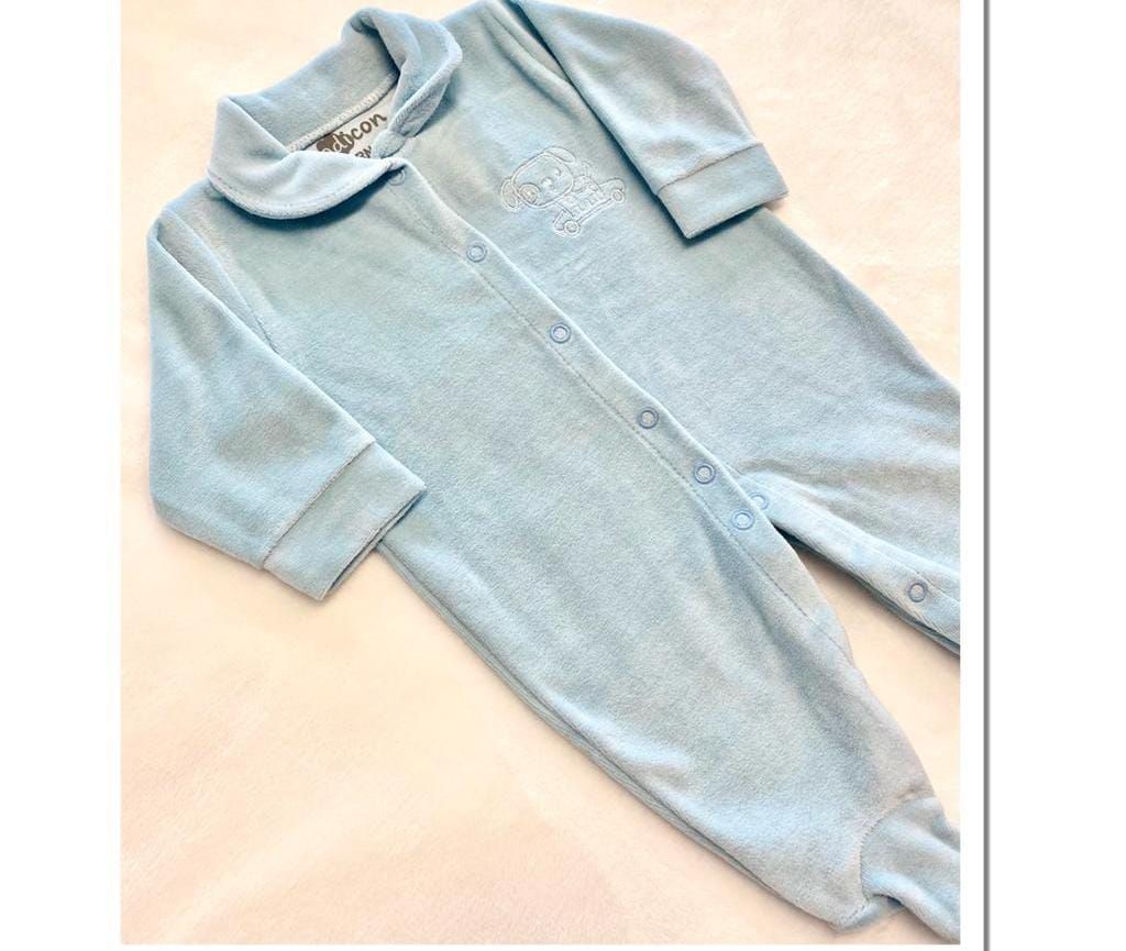 Top Azul Bebe Macacão Bebê Tip Top Plush Azul Bebê com Bordado - Roupa de Bebê do ...